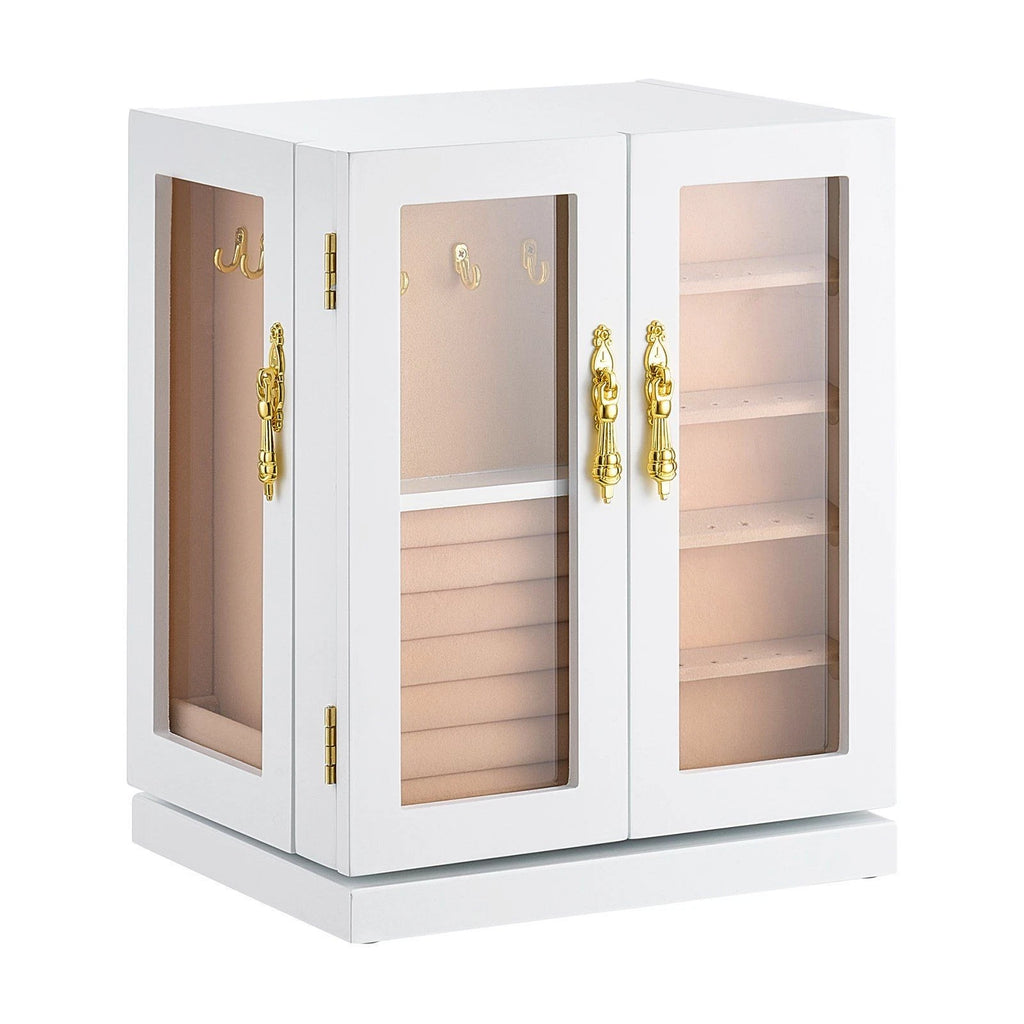 5-Drawer Jewelry Organizer - 360° Rotating White Jewelry Storage Box | eBay