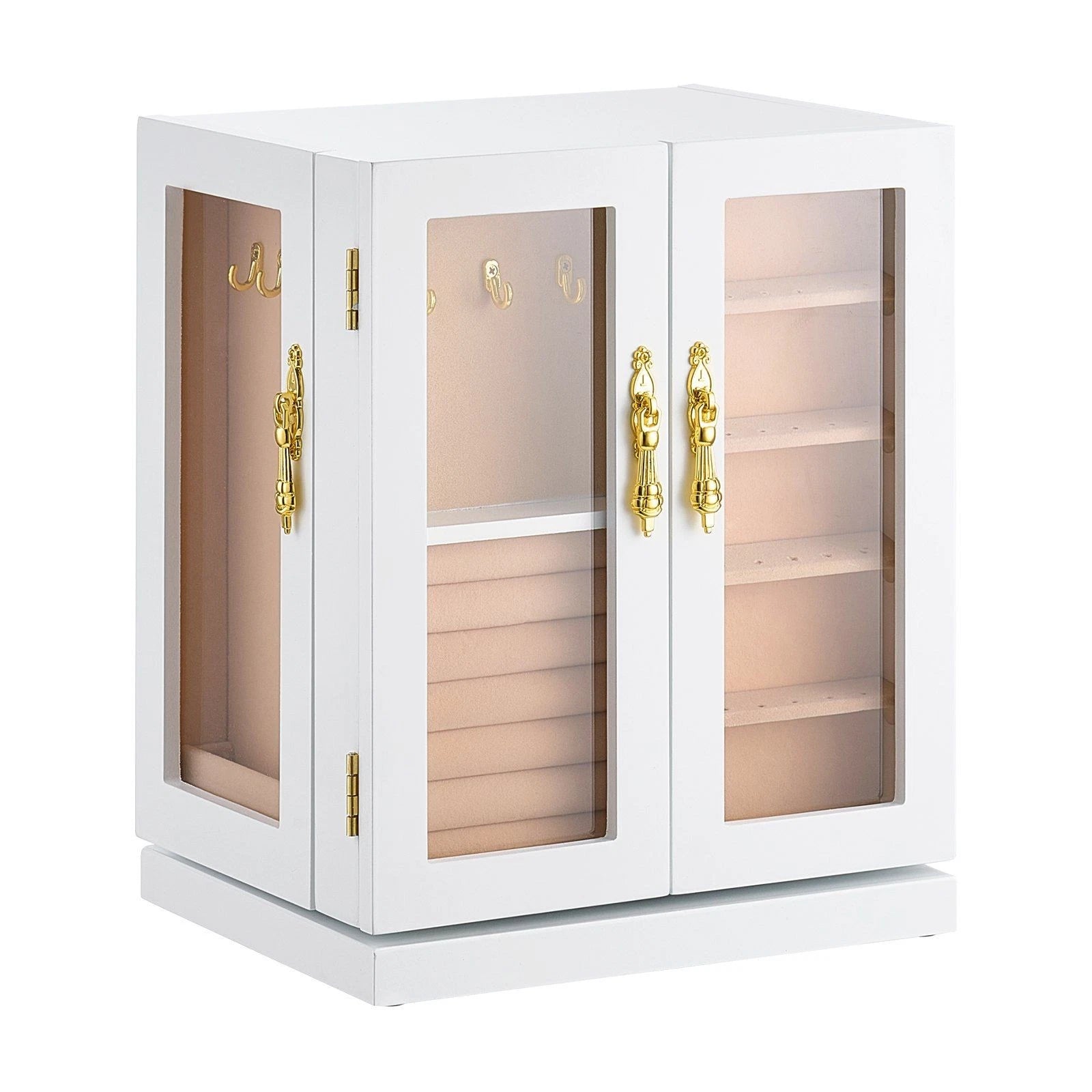 5-Drawer Jewelry Organizer - 360° Rotating White Jewelry Storage Box | eBay