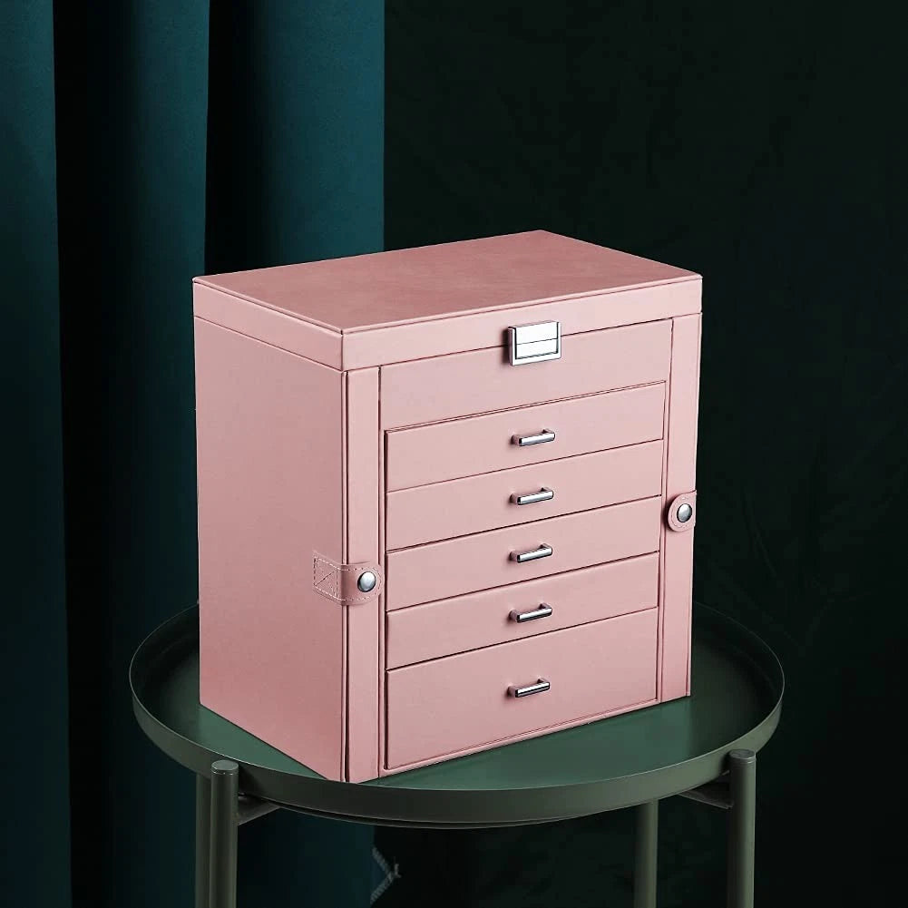 Large Jewelry Box,6-Tier PU Leather Jewelry Organizer,Multi-Functional Storage C | eBay