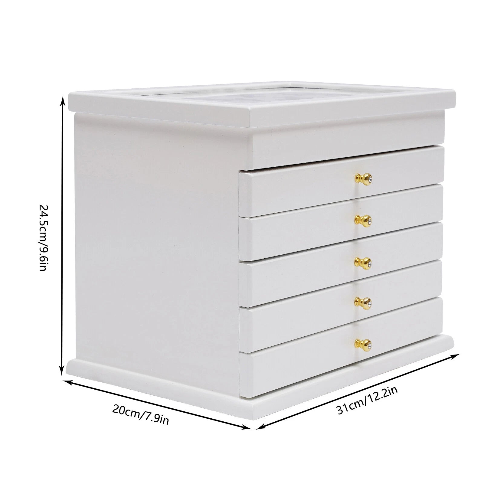 6 Layers Jewelry Boxes Ring Necklace Storage Wooden Box Case Gift Storage Case | eBay