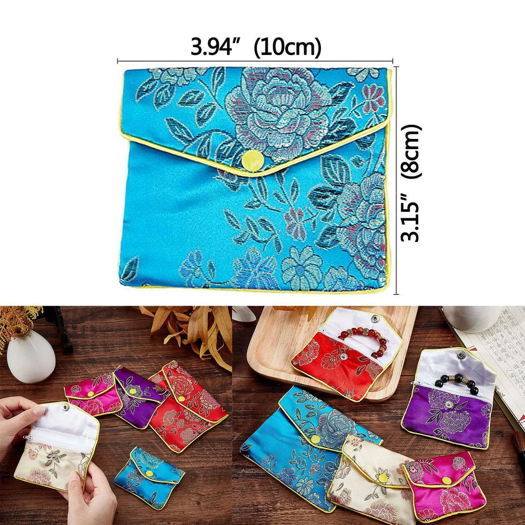 12Pcs Fancy Silk Chinese Jewelry Storage Purse Pouches Zipper Gift Bags Pouch US | eBay