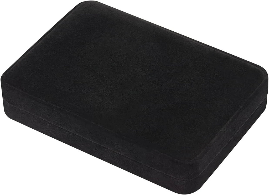 Large Velvet Jewelry Set Box for Necklace & Ring Earring Pendant, Black BOX ONLY | eBay