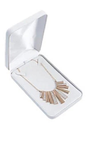 50 White Faux Leather Necklace Boxes 4 ¼" x 7" x 1 ⅜" Jewelry Box Pendant Gift | eBay