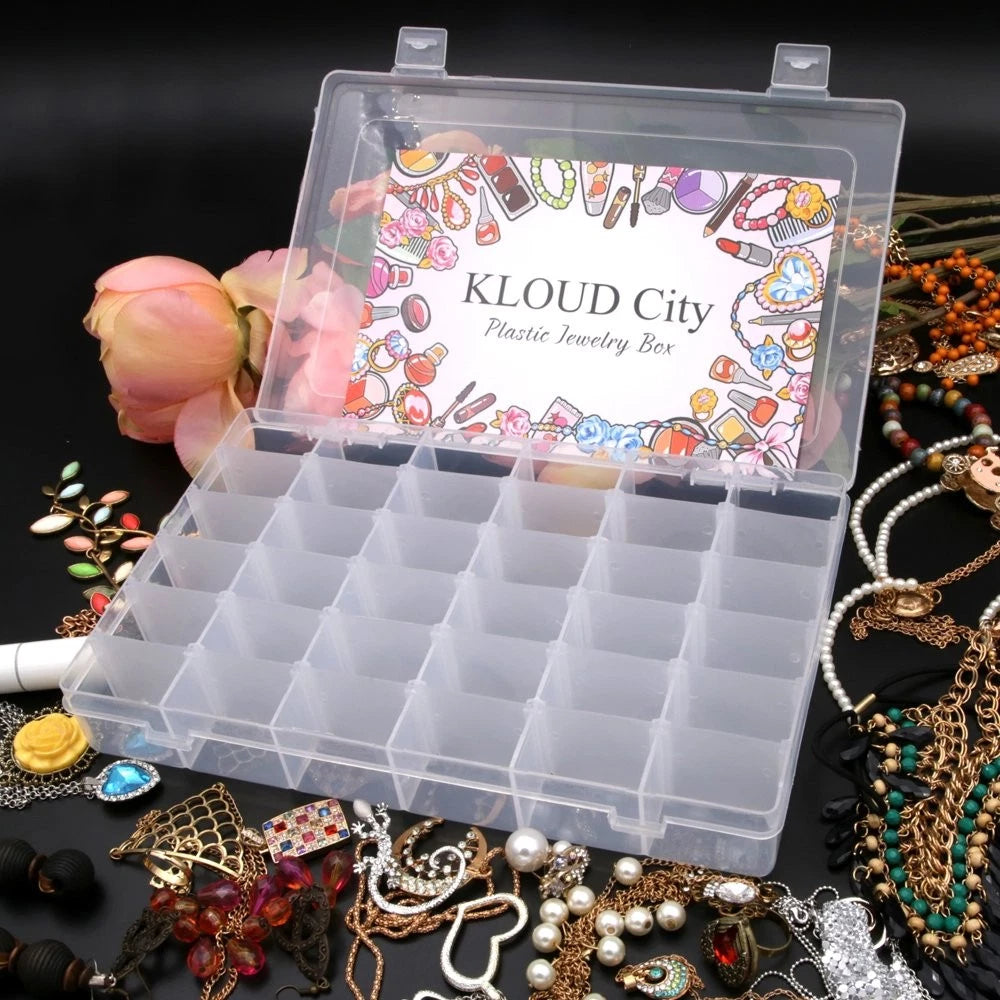 Jewelry Box Organizer Storage Container with Adjustable Dividers 36 Grids | eBay