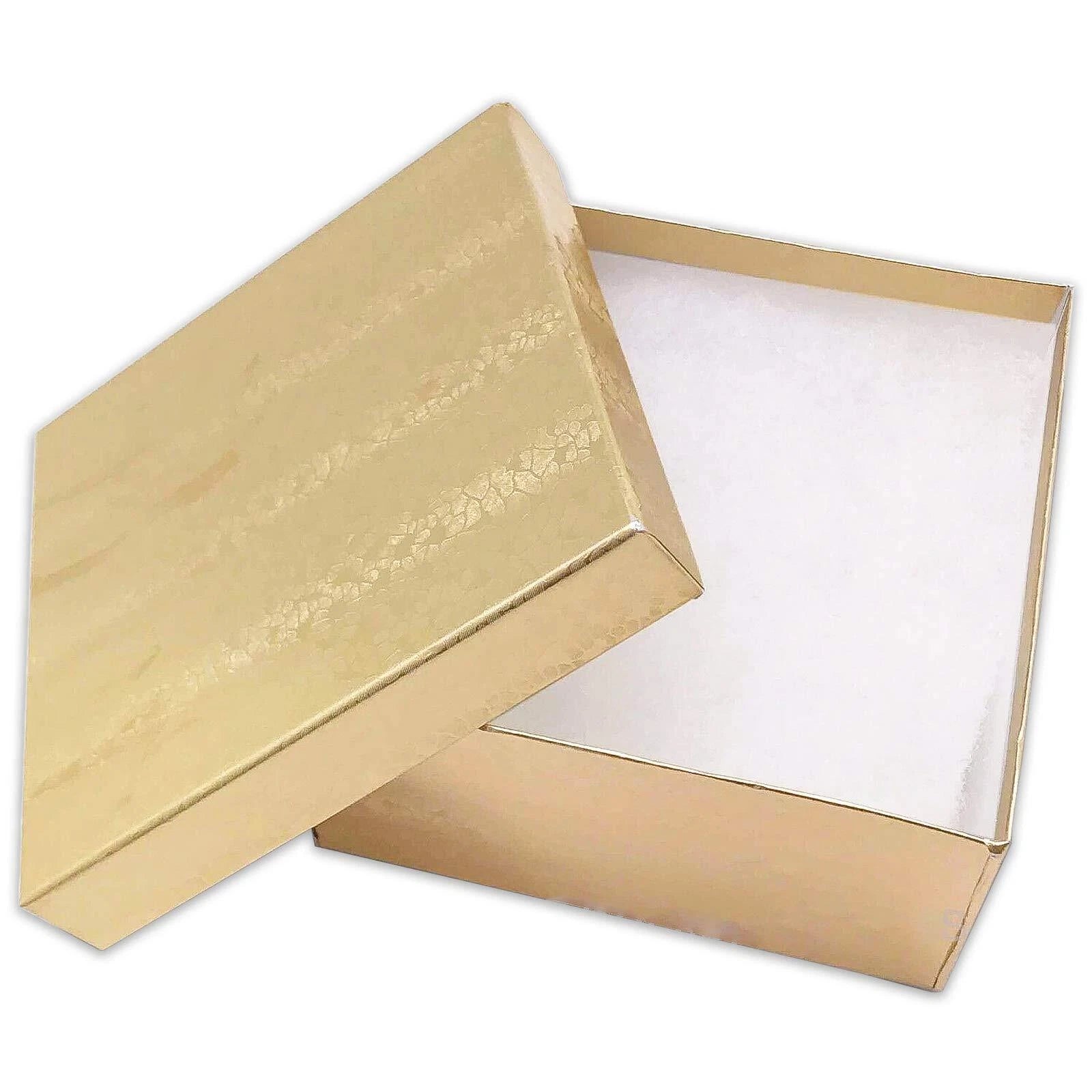 100pc Cardboard Paper JEWELRY GIFT BOX w/ Cotton Padding Insert - Gold - 11 Size | eBay