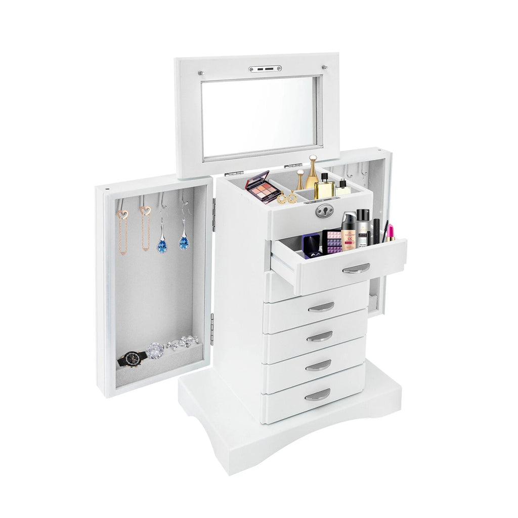 Jewelry Cabinet 7 Layers Large Capacity Jewelry Storage Box Organizer W/ Key | eBay
