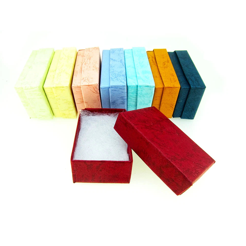 100 Assorted Pastel Color Cotton Filled Jewelry Boxes 2 1/2" X 1 1/2" X 1" | eBay