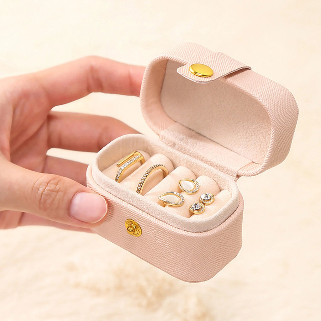 Travel Jewelry Box Portable Organizer Display Storage Mini PU Leather Rings Case | eBay