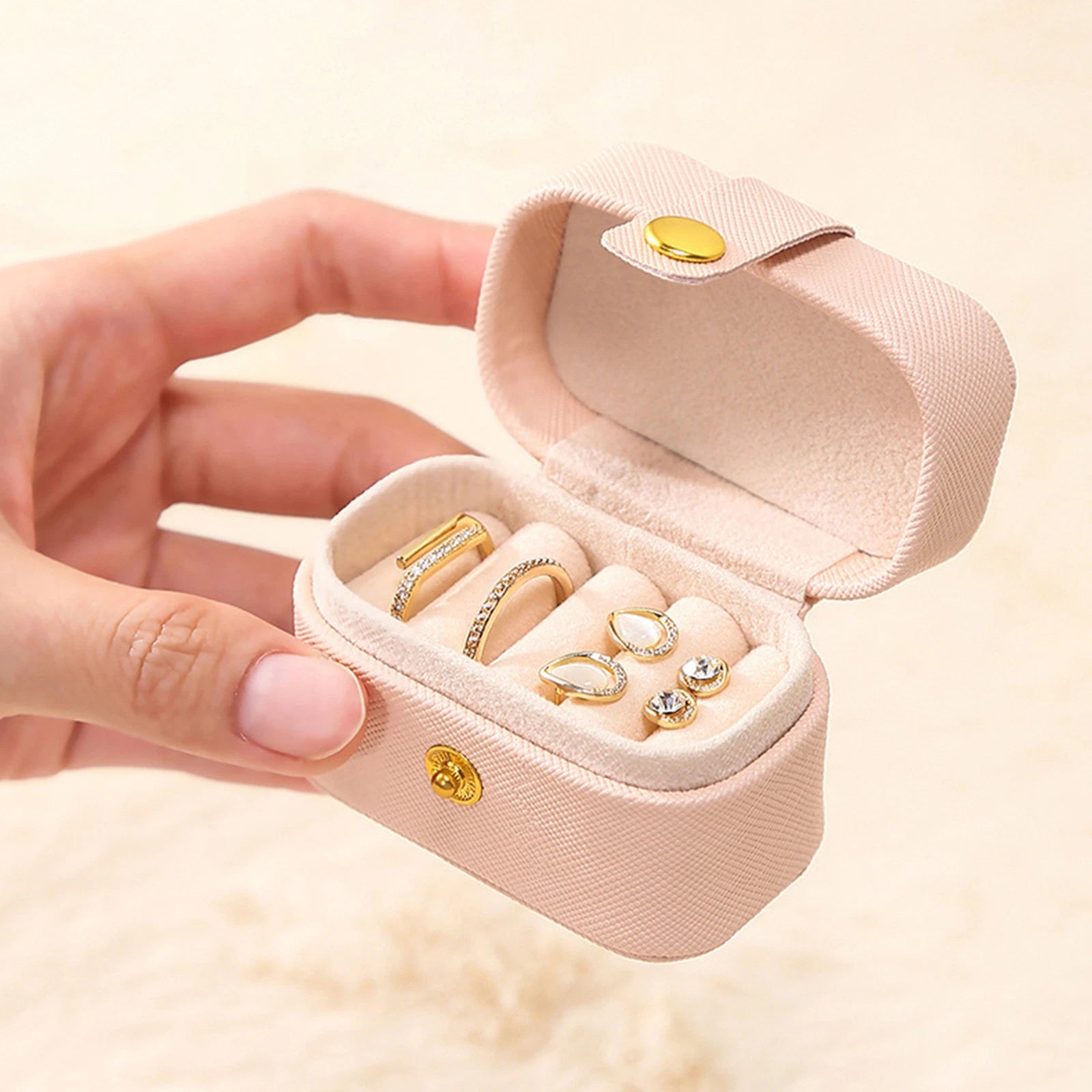 Travel Jewelry Box Portable Organizer Display Storage Mini PU Leather Rings Case | eBay