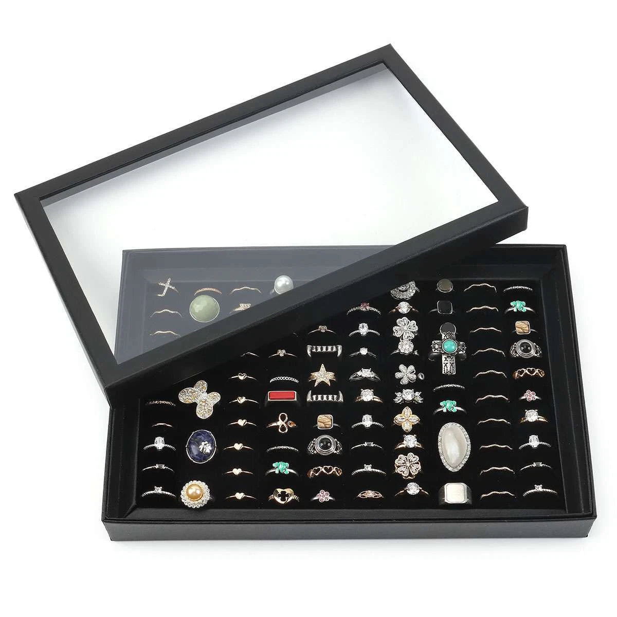 1-3 Pack 100 Slots Jewelry Ring Display Organizer Tray Holder Storage Boxes Case | eBay