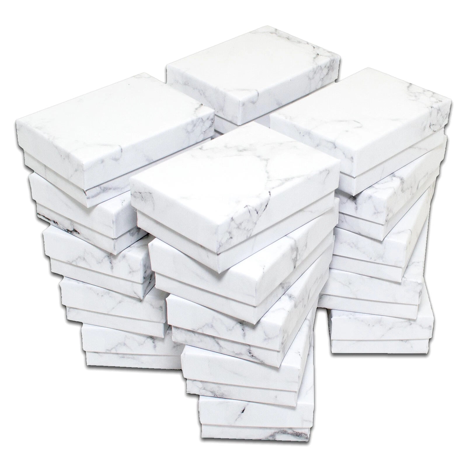 25pc Cardboard Paper JEWELRY GIFT BOX w/ Cotton Padding Insert - Marble 11 Sizes | eBay
