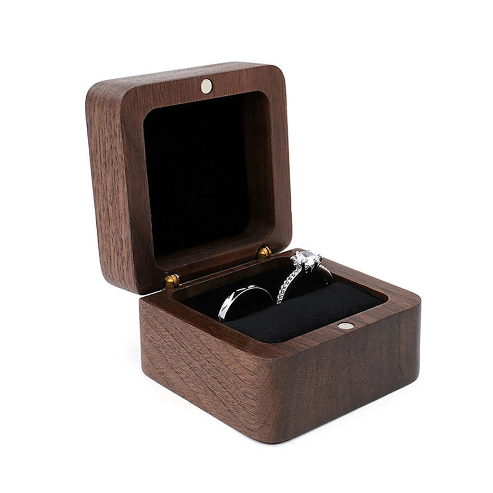 Engagement Ring Box for Proposal Engagement wooden for Double or Single RIng. | eBay