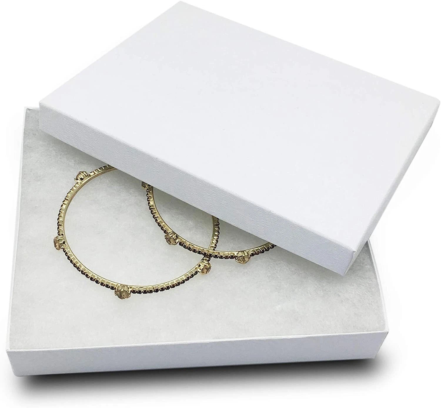 100pc Cardboard Paper JEWELRY GIFT BOX Cotton Padding Insert White Swirl 11 Size | eBay