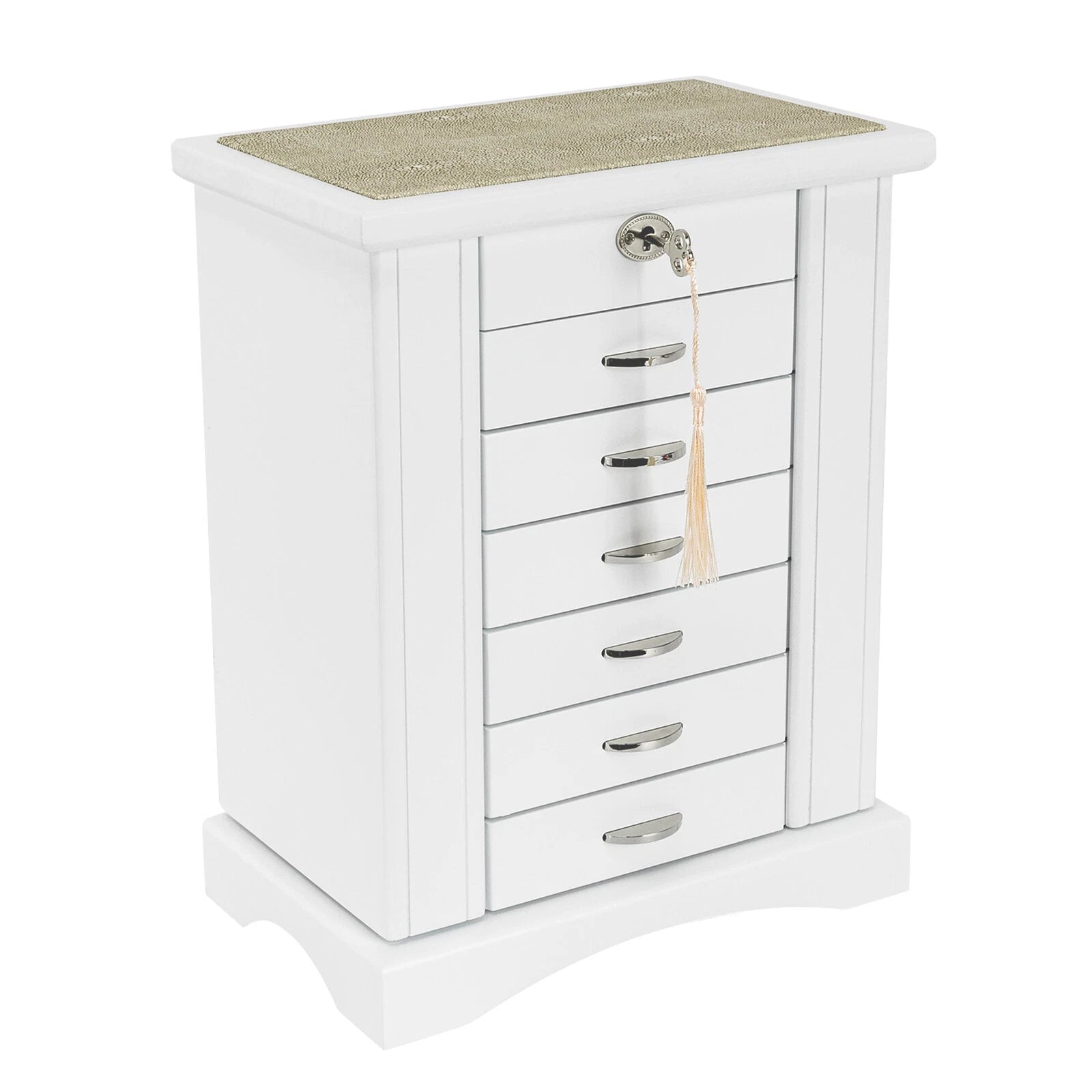Jewelry Cabinet 7 Layers Large Capacity Jewelry Storage Box Organizer W/ Key | eBay