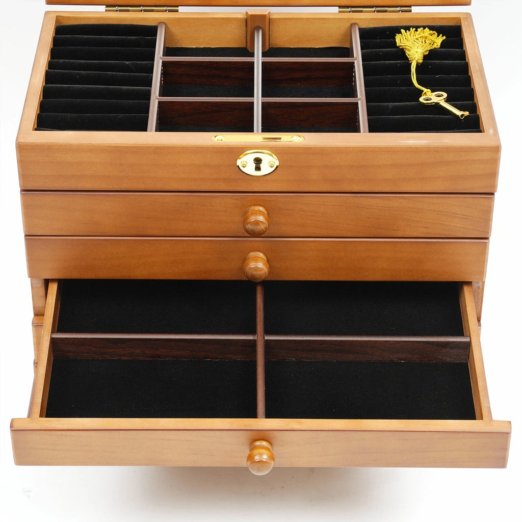 Large Jewelry Box 6-Tier Jewelry Organizer Multi-functional Storage Case Mirror | eBay