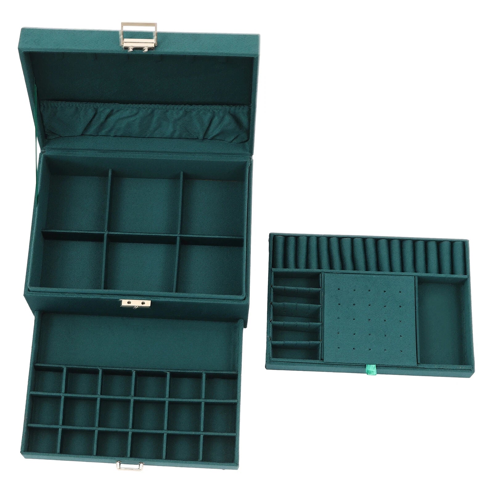 3-Layer Large Jewelry Storage Case Jewelry Box Organizer for Women Girls+Drawers | eBay