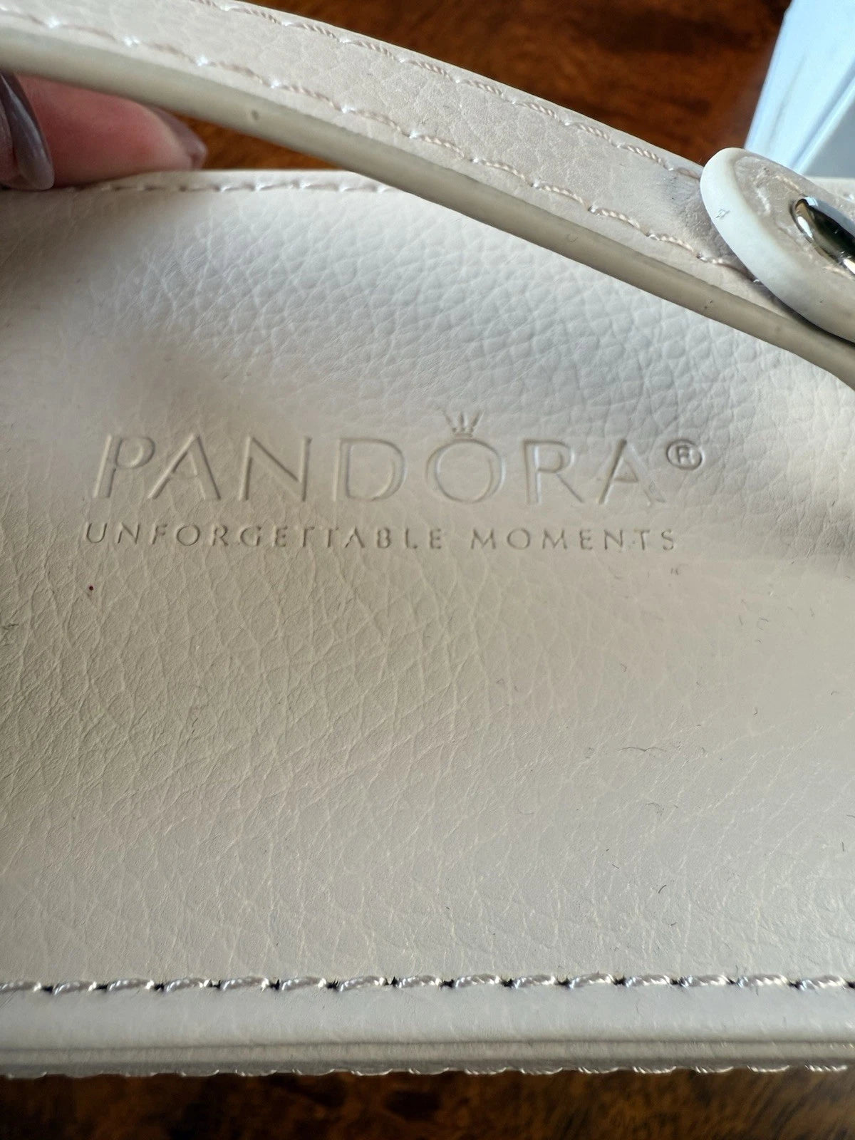 NIB Pandora Portable Jewelry Box Travel Organizer Handled Beige | eBay