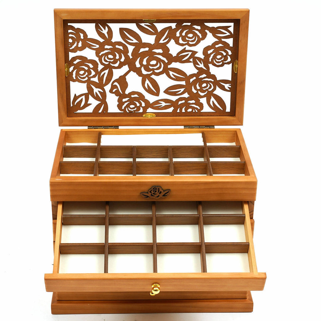 6 Layer Wooden Jewelry Storage Box Organizer Large Capacity Watch Display Box | eBay