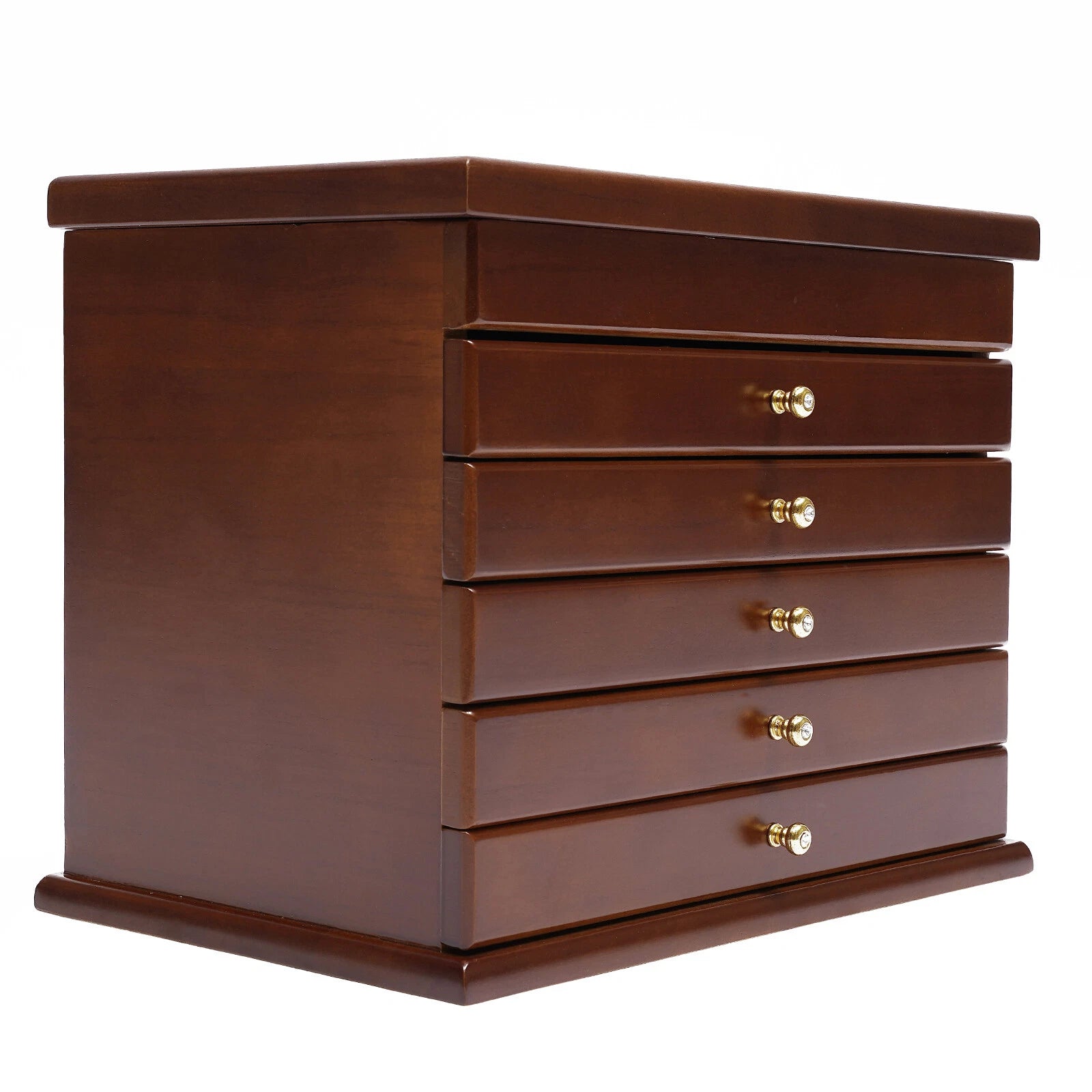 6 Layers Vintage Brown Jewelry Storage Wood Box Organizer Necklace Cabinet | eBay