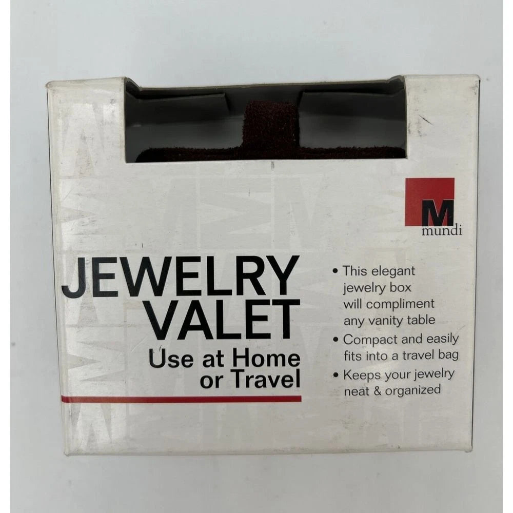 MUNDI Brown JEWELRY VALET HOME TRAVEL JEWELRY BOX CASE ORGANIZER 3 in x 3 7/8in. | eBay
