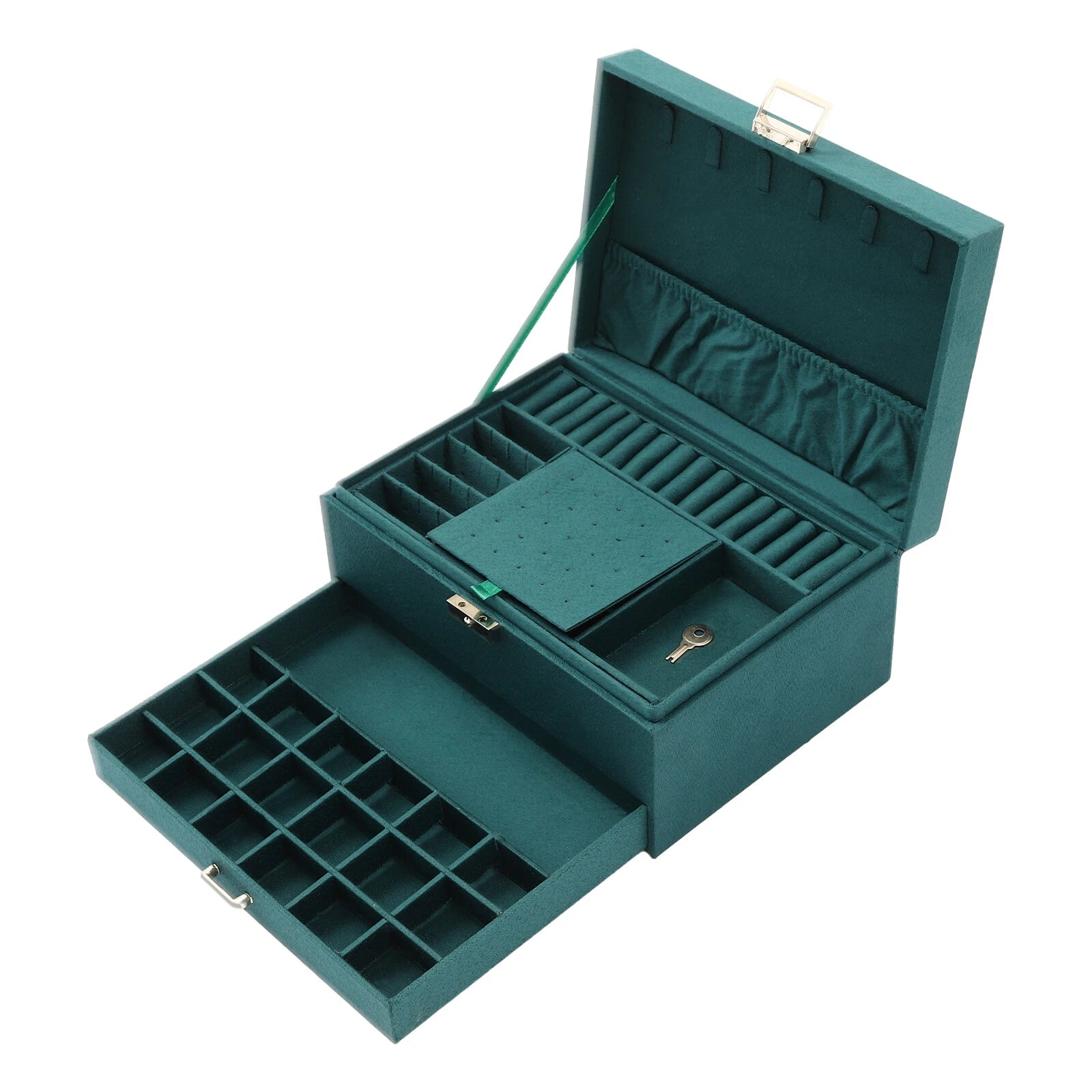 3-Layer Large Jewellery Boxes Storage Case Drawer Cabinet Necklace Organizer | eBay