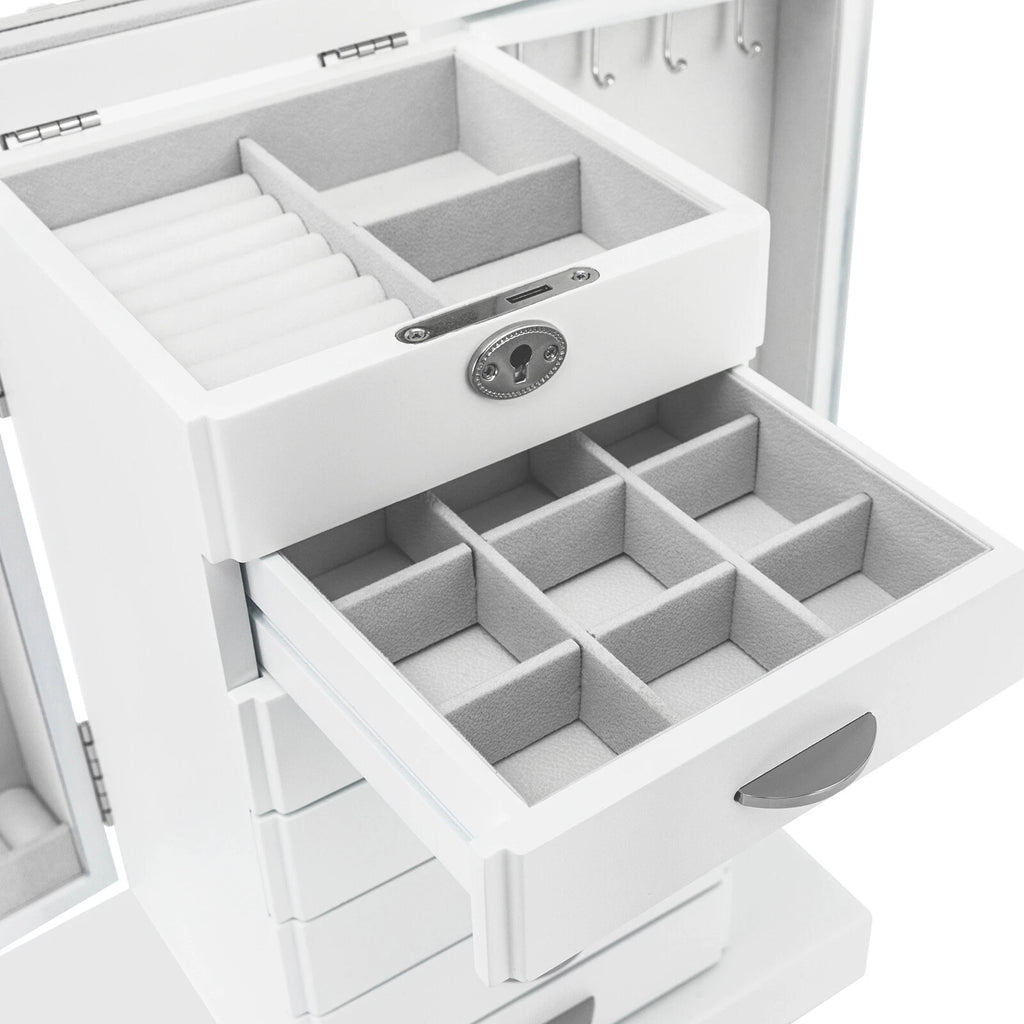 Jewelry Cabinet 7 Layers Large Capacity Jewelry Storage Box Organizer W/ Key | eBay