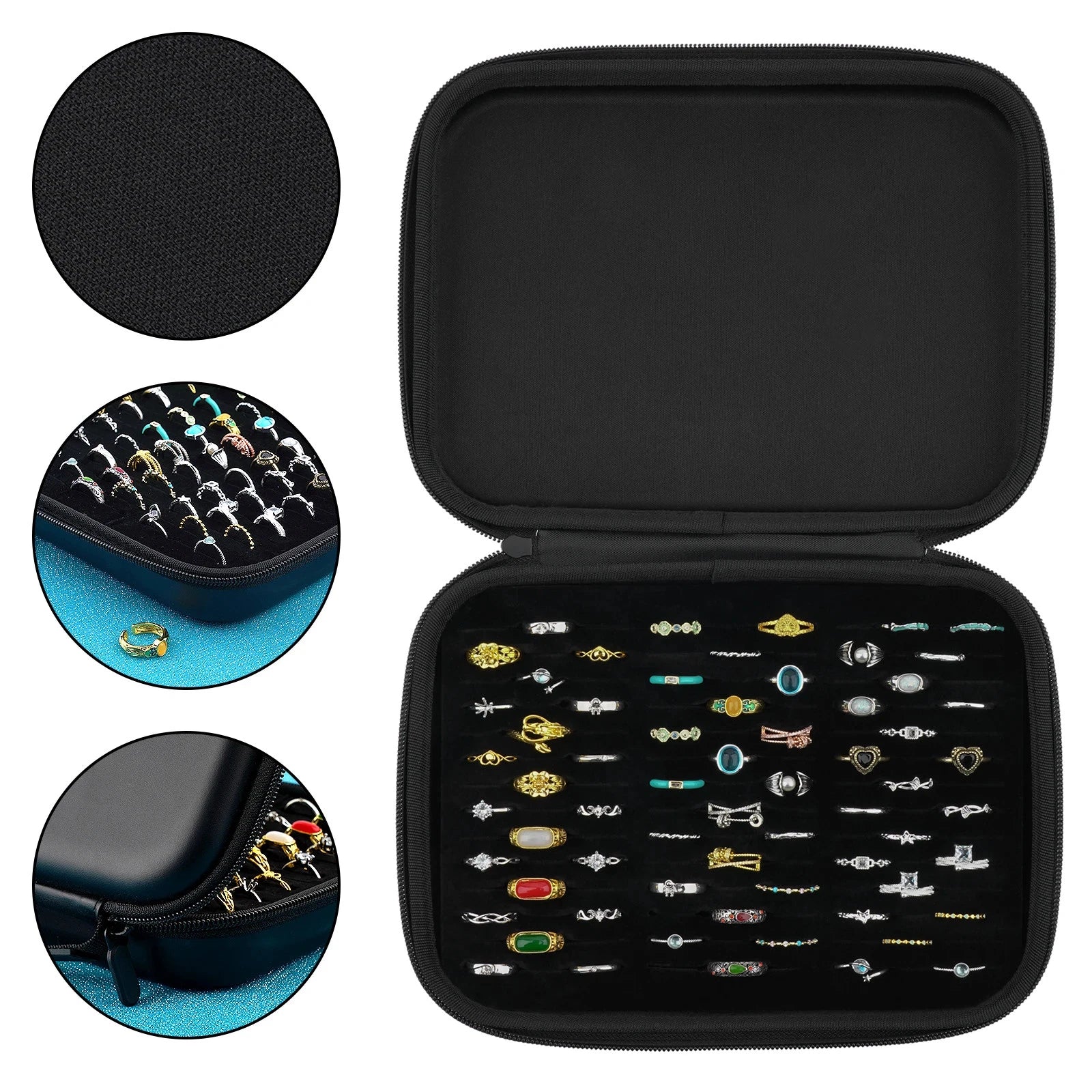 New 50 Slots Ring Organizer Storage Case Jewelry Ring Display Collector Only Box | eBay