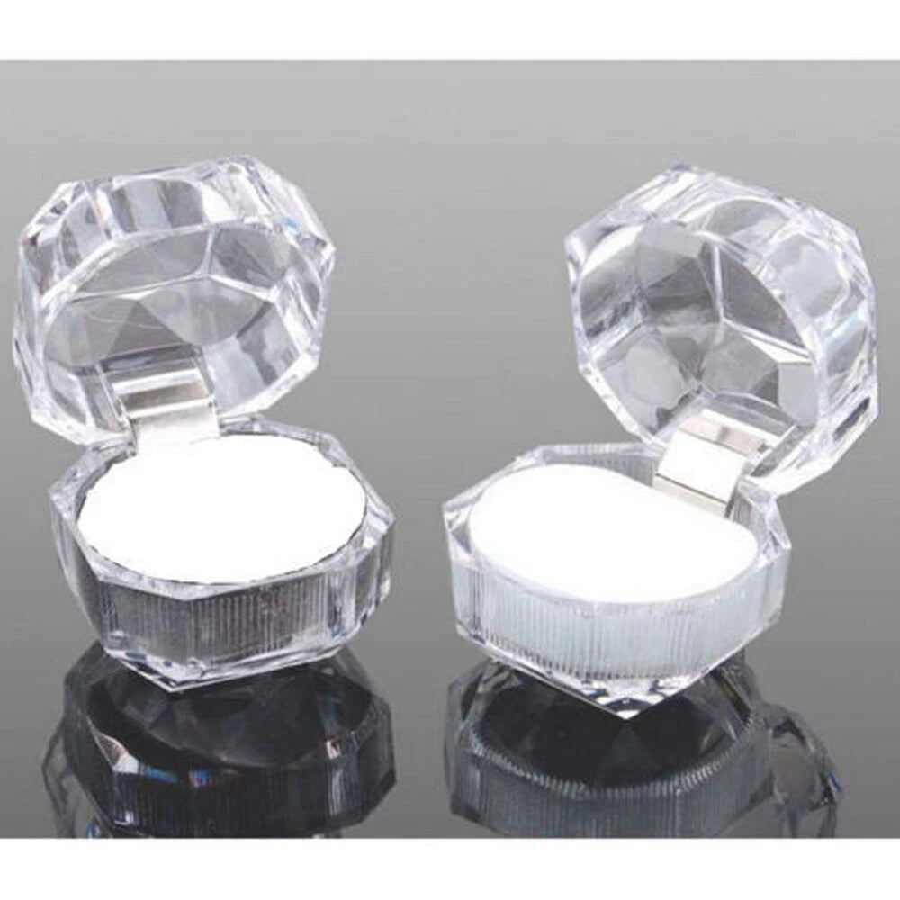 20pcs Lots Plastic Clear Crystal Jewelry Ring Display Storage Boxes Accessories | eBay