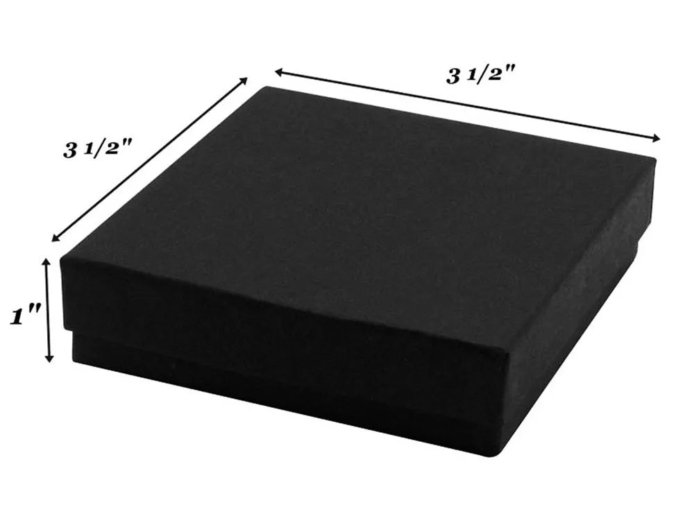 100 Black Matte Cotton Filled Jewelry Gift Boxes 3 1/2" X 3 1/2" X 1" | eBay