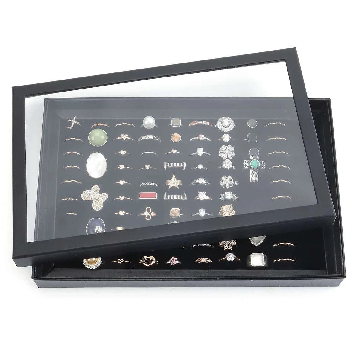 1-3 Pack 100 Slots Jewelry Ring Display Organizer Tray Holder Storage Boxes Case | eBay