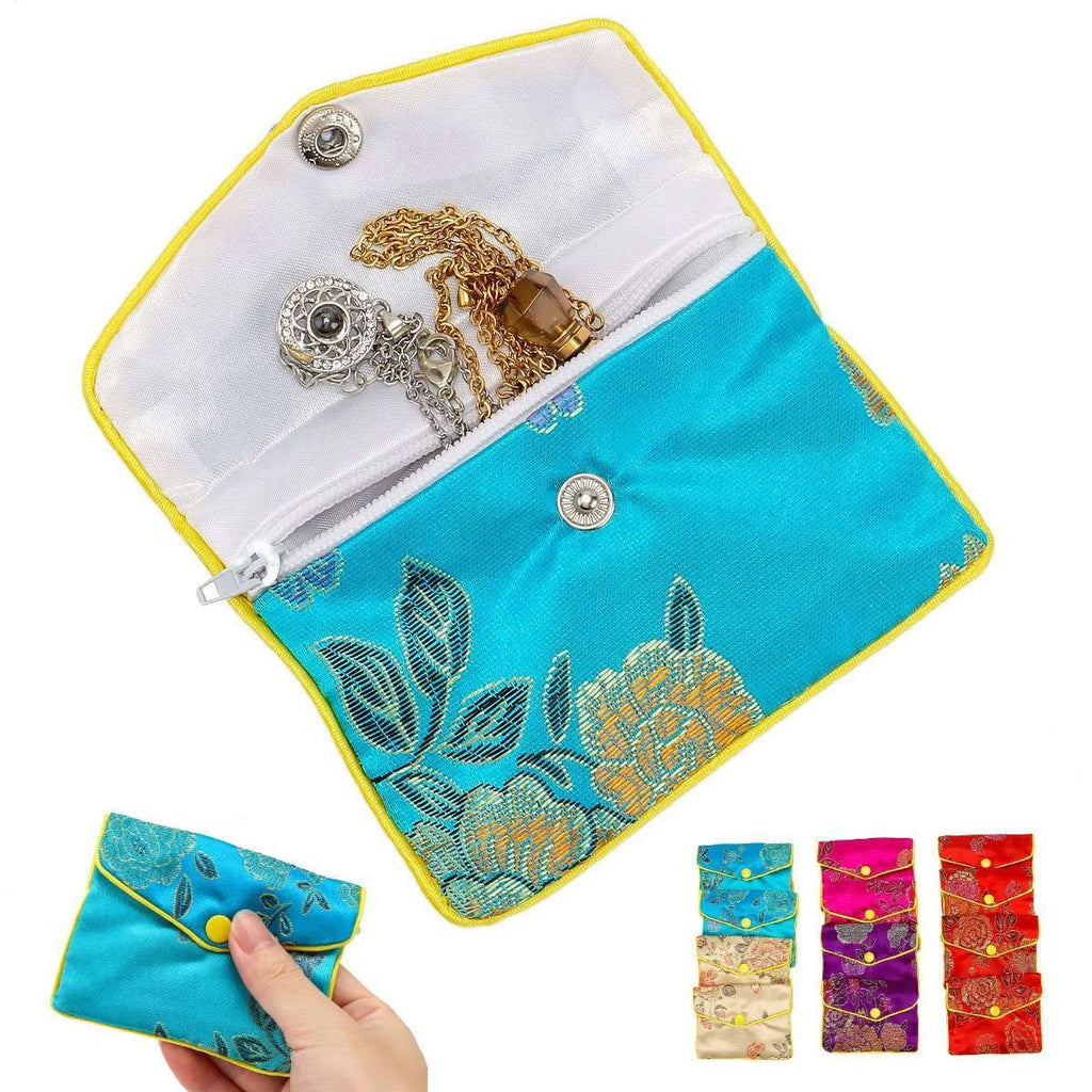 12Pcs Fancy Silk Chinese Jewelry Storage Purse Pouches Zipper Gift Bags Pouch US | eBay