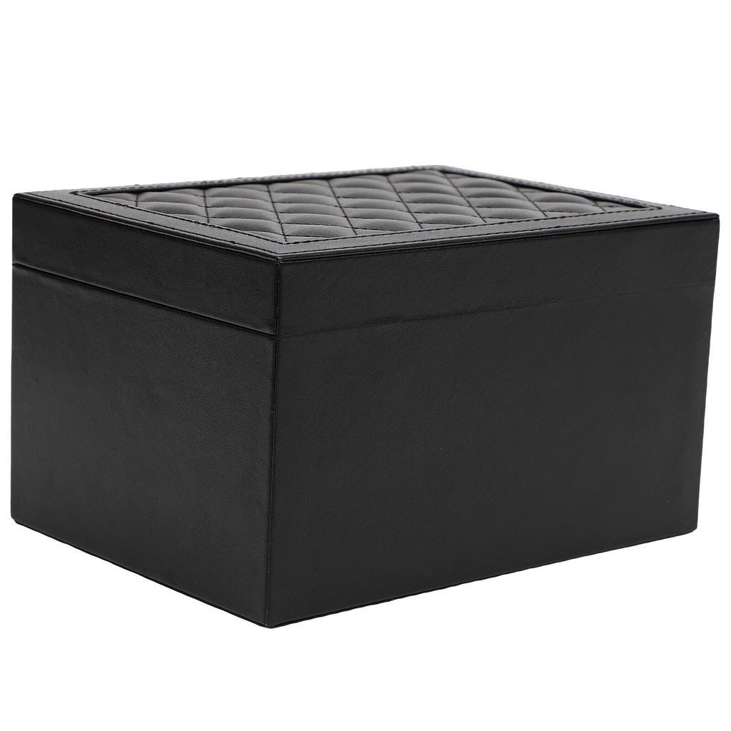 Lockable Jewelry Box Organizer PU 3tire Storage W/ 8built-in Hooks & Storage Bag | eBay